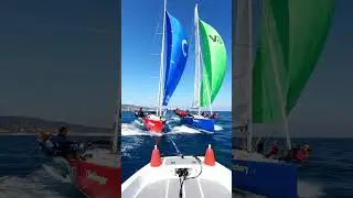 Close Finish ⛵ | Yacht Race Neck-and-Neck #sailinglife #oceanadventure #sailboat