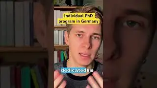Individual PhD program in Germany #phd #phdlife #germany #students #university #supervisor