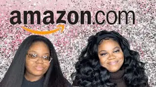 Trying on a $22 kinky straight synthetic headband wig from Amazon