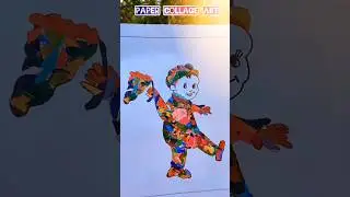Collage Art 🎨 📄✂️|| Paper Collage Cartoon Making|| #ytshorts#collagemaking#artwork#papercraft#viral
