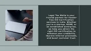 ISO Certification  Service Provider By Legal Tax Walle