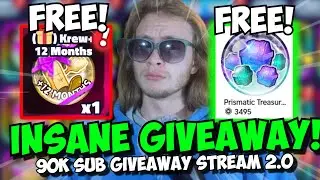 MEGA 90K SUB GIVEAWAY STREAM 2.0! FREE PRISM HUNTER & 12 MONTH KREW! | Spongebob TD