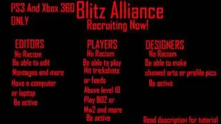 Blitz Alliance : Recruitment 2016 Ps3 & XBOX 360