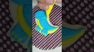 Blue Dinosaur Cookie Design 2 #cookies #sugarcookies #spedup #cookiedecorating