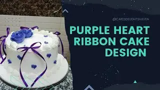 Purple heart Ribbon cake design||pineapple flavour cake||best design🎂सभी केक डिजाइन