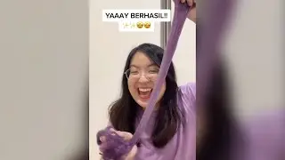 PERTAMA KALI BIKIN SLIME 😍❤️✨ YEY BERHASIL!! #shorts #meissie #slime