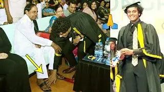 Himanshu Touched The Foot Of CM KCR | Minister KTR | Himanshu Graduation Day Celebrations