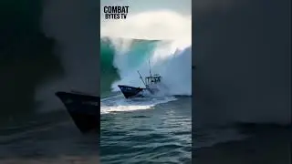 Massive Ocean Wave Swallows Boat #shorts #whirlpool #waves #ai