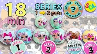 GOLD BALL Found! LOL Surprise Dolls Series 1-2-3 & Waves - Big Sis, Lil Sis, Glitter Pets (18 min)