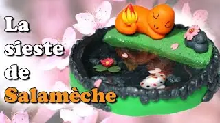 LA SIESTE DE SALAMECHE | Tuto fimo/resin Pokémon Charmander tiny pond