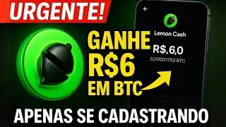 🔥 URGENTE! GANHE R$6 EM BITCOIN NA LEMON CASH (NO CADASTRO)