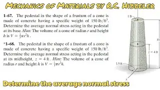 Determine average normal stress acting in the pedestal | Mechanics of Materials | Engineers Academy