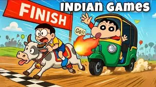 Playing Indian Games in Roblox | Shinchan Nobita And Friends Very Funny 😂like this video please 