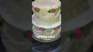 Vanilla Birthday Cake Decoration Tutorial 🍰 #Shorts #cake #vanilla