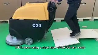 Battery Powered Floor Scrubber, C20 | FloorCleaningMachineUSA.com | Hand-pushed floor scrubber