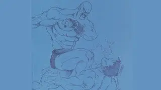 Manga Drawing of Nappa VS Hulk