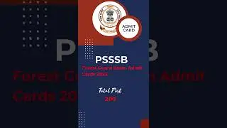 PSSSB II forest Guard Exam II Admit cards 2022 II #shorts #youtubeshorts #psssb #sarkarijobwala