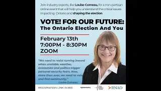 Louise Comeau presents on Climate Change & Democracy at Vote! For Our Future TownHall