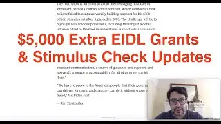 New $5,000 Targeted EIDL Grants Early Info & Stimulus Check Progress