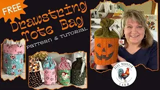 Free Quilted Drawstring Tote Bag Tutorial\Jack-O-Lantern Trick-or-Treat Bag\Seasonal Gift Bag\Decor