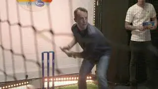 Owais Shah vs the BatFast cricket simulator on Swanny's Cricket Show
