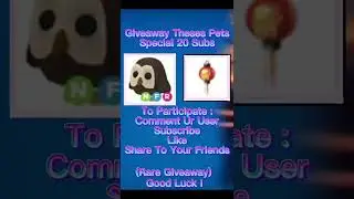 Adopt Me Rare Giveaway Special 20 Subs #foryou #fyp #shorts #giveaway