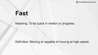 Fast Meaning