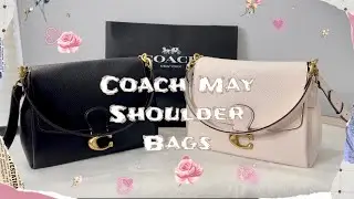 Coach May Shoulder Bags | In Black & Chalk Colours | What fits in this Bag | With Mod Shots