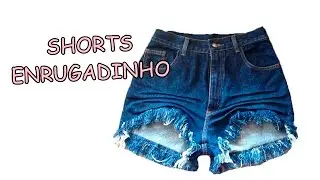 Diy Como fazer amassadinho enrugadinho no shorts | SUELLEN REDESIGN