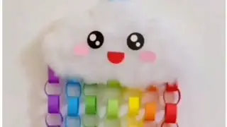 How to make cute cloud ☁️rainbow DIY wall hanging craft#####diy #craft #rainbow part - 1