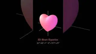 3D Heart Equation #maths #heart #math #manim