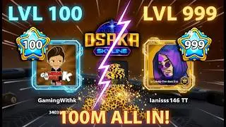 Lv.100 vs Lv. 999 - What Happens when you RISK all your 100M COINS in OSAKA - 8 Ball Pool