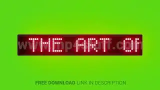 Experience the Art of Luxury Scrolling Red Dot Matrix LED Text Animation on Green Screen Seamless Lo