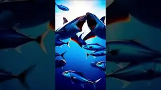 Thrilling Shark Encounter: Small Fish vs Predator  | Viral Deep Sea Video #reels #viral #fish #short