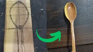 Making and carving a large wooden spoon with mesquite wood (part 2)