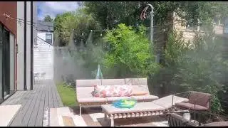 DIY Mist Cooling System - Mist Line Installation- Modern Backyard w/ Pool
