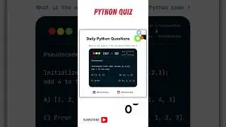 Python Coding Challenge Day - 80 | What is the output of the following Python Code?  