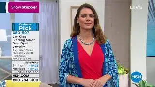 Jay King Sterling Silver Blue Opal Bead Necklace