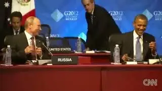 Putin and Obama share a laugh at G 20 2012 in reverse
