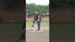 Concentration and determination in every swing.