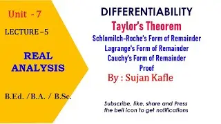 Derivability // Taylor's Theorem // Proof // Sujan Kafle