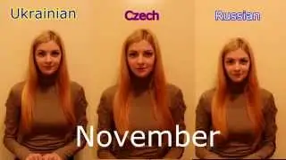 Ukrainian, Czech and Russian: months
