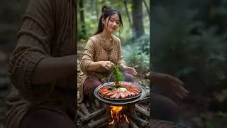 Back to Basics Traditional Cooking Over Fire with a Beautiful Village Woman