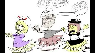 maribel hearn and renko usami with zun seen in thesimpsons or familyguy touhou