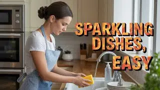 ASMR Washing dishes by Hand after Cooking all day ! Rubber gloves . Clean with me .