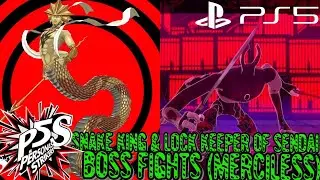 Persona 5 Strikers - Snake King & Lock Keeper Of Sendai Boss Fights (Merciless)