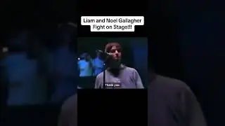 Liam and Noel fight on stage.  #britishmusician #britishhumor #oasis #manchester
