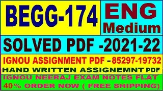 begg 174 solved assignment 2021-22 in English / begg 174 solved assignment / begg 174 assignment