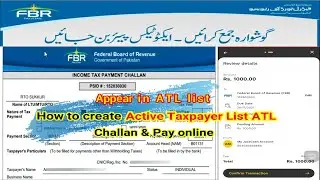 How to make Active Tax payer List ATL surcharge payment challan for FBR & Pay online
