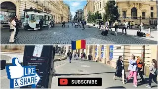☀️4k Slowly walking through Curtea Veche, 🇹🇩Bucharest, Romania | Downtown walk | April 2022